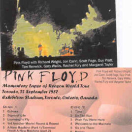 Pink Floyd – Toronto , September 22nd , 1987 ( 2 cd set ) ( Momentary Lapse Of Reason Tour )