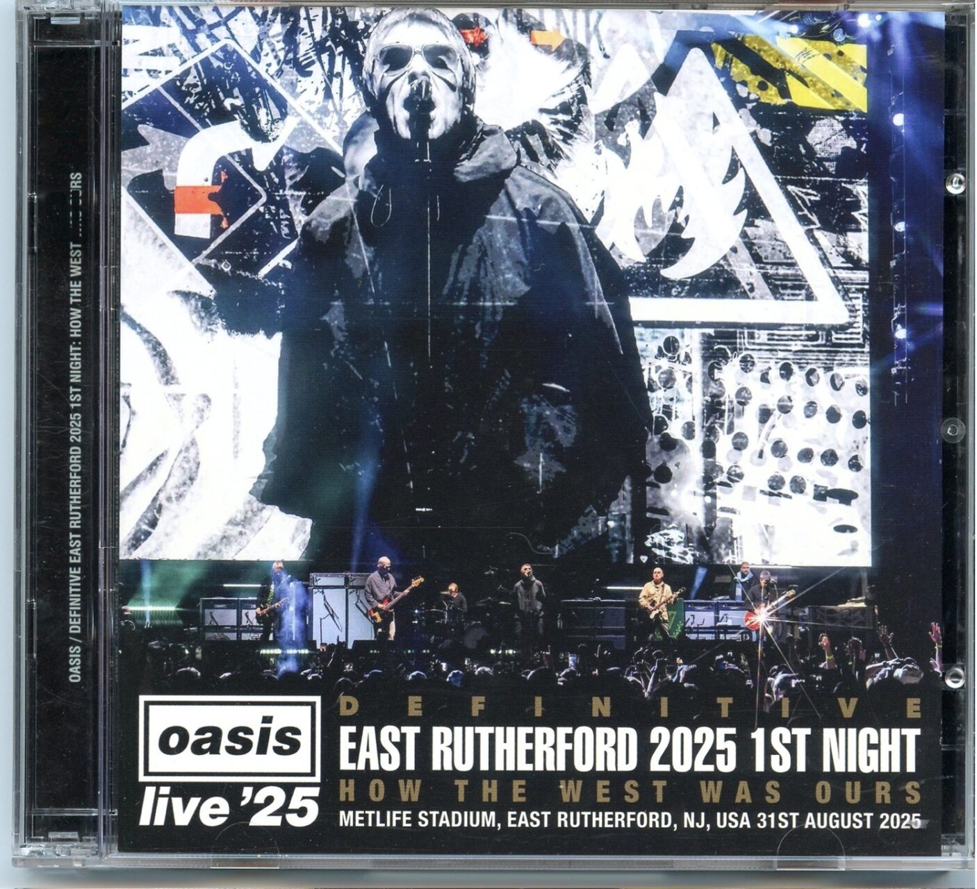 OASIS – Definitive East Rutherford 2025 First Night ( 2 CD ) ( WARDOUR ) ( Metlife Stadium, East Rutherford, NJ, USA, August 31st, 2025 ) front cover OASIS – Definitive East Rutherford 2025 First Night ( 2 CD ) ( WARDOUR ) ( Metlife Stadium, East Rutherford, NJ, USA, August 31st, 2025 ) front cover